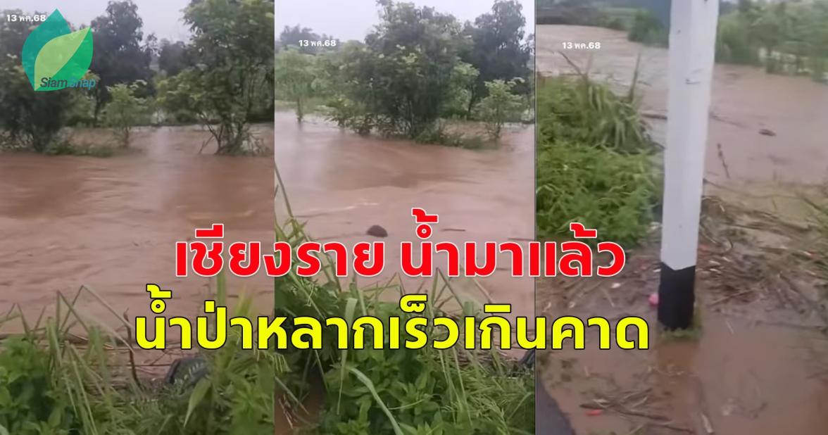 เชียงราย น้ำมาแล้ว! เช้านี้ น้ำป่าหลากเร็วเกินคาด